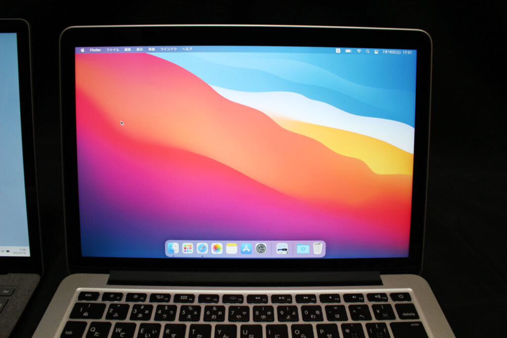 「MacBook Pro(2014)」の画面