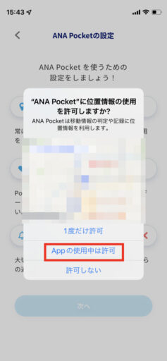 ANA Pocketの初期設定(9)
