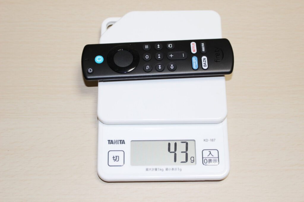 「Fire TV Stick 4K Max」Alexa対応音声認識リモコン(第3世代)の重さ