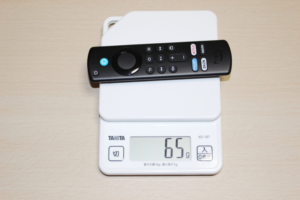 「Fire TV Stick 4K Max」Alexa対応音声認識リモコン(第3世代)の重さ(電池あり)