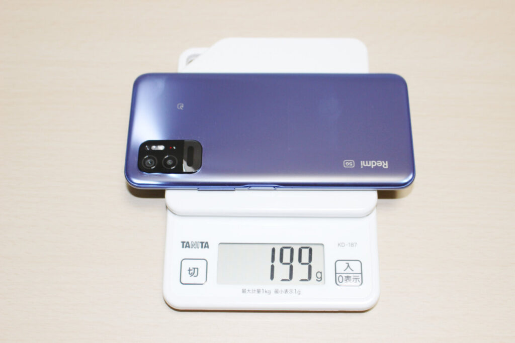 「Redmi Note 10T」の重量